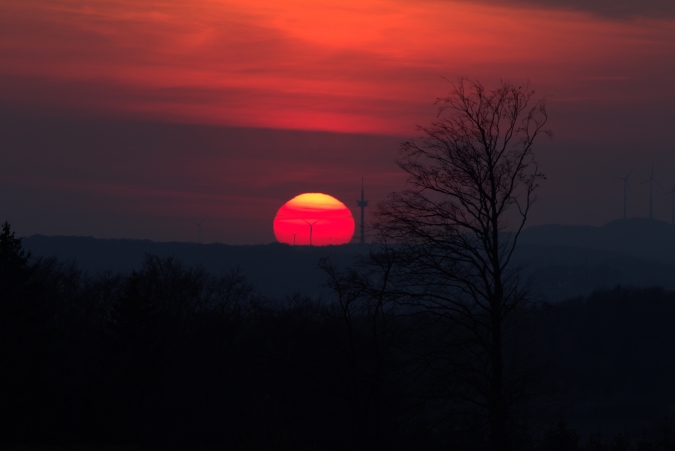 Sonnenuntergang an der Sternwarte, 15.4.2019, Henner Striedelmeyer