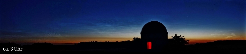 Nachtleuchtende Wolken über der Sternwarte, 8.6.2019, Aufnahme: Martin Steinbeißer