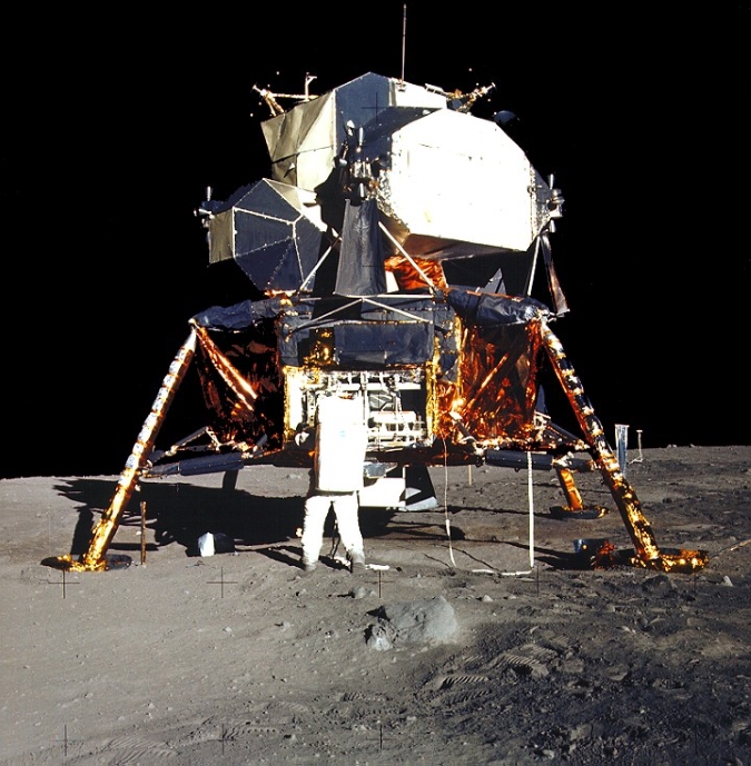 Apollo11, Aldrin an der Landefähre, Quelle: NASA 1969
