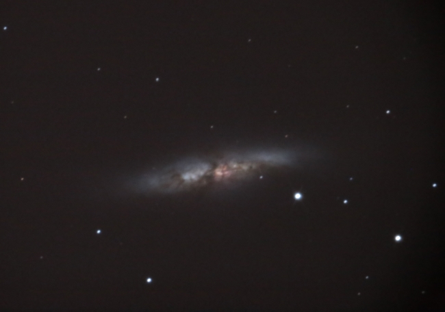Galaxie M82 im Großen Wagen, Aufnahme Gerold Holtkamp, 21-01-2017