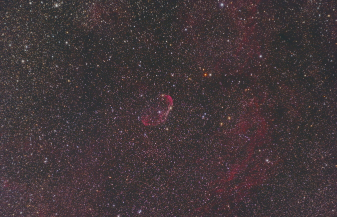 Mondsichelnebel NGC6888, Aufnahme: Thomas Hänel, 30.8.2019