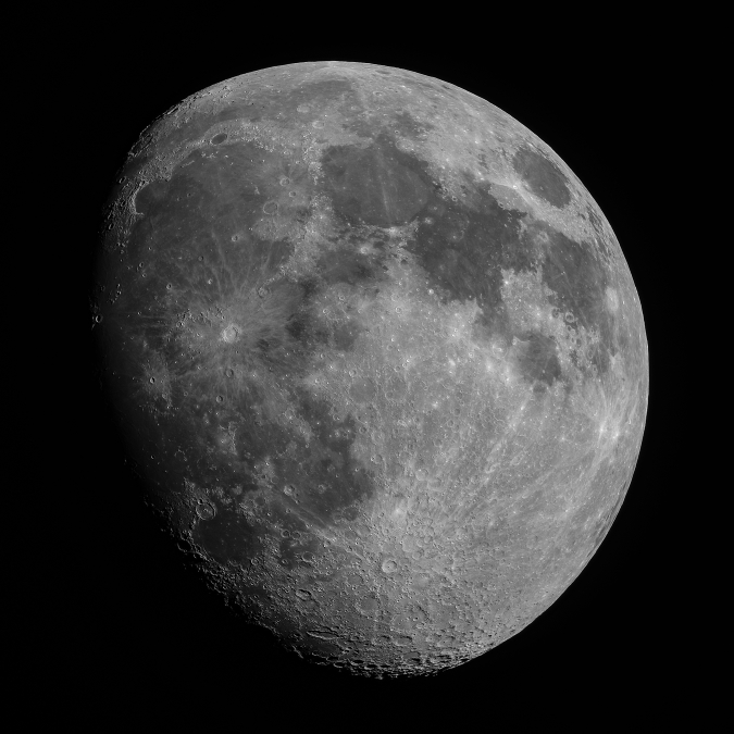 Mond (mit Rotfilter), 4.4.2020, Aufnahme: Jörg Große-Kracht
