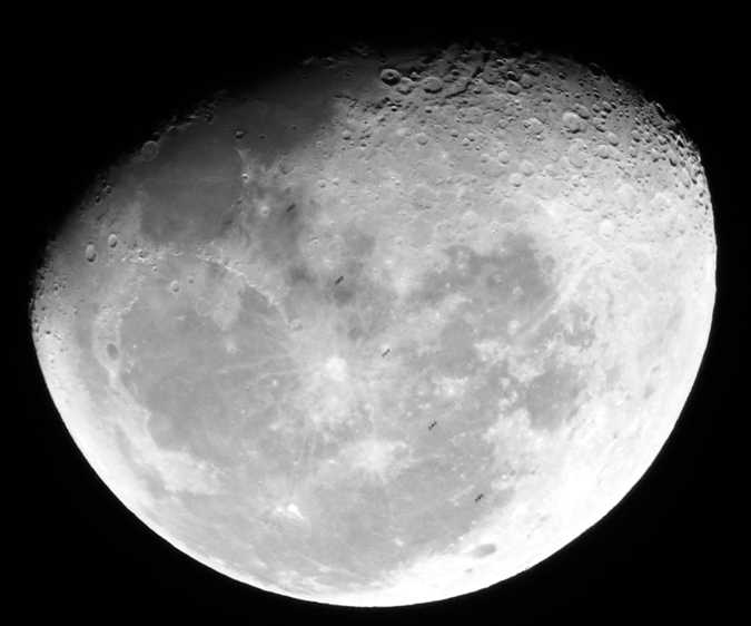 ISS Transit vor Mond, Aufnahme Thomas Hänel, November 2019